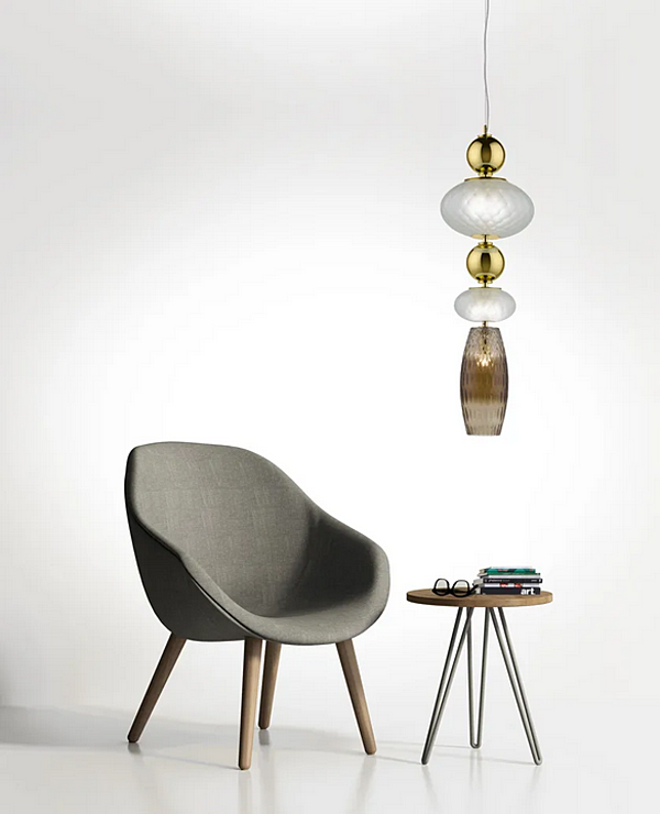 Pendelleuchte aus Borosilikatglas mit LED und satinierter Oberfläche Harmony Big Euroluce Lampadari Fabrik EUROLUCE LAMPADARi aus Italien. Foto №4