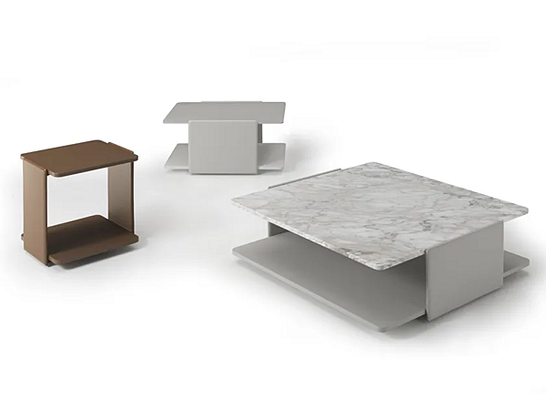 Niedriger quadratischer Couchtisch aus Marmor i 4 Mariani Sella Fabrik i 4 Mariani aus Italien. Foto №2