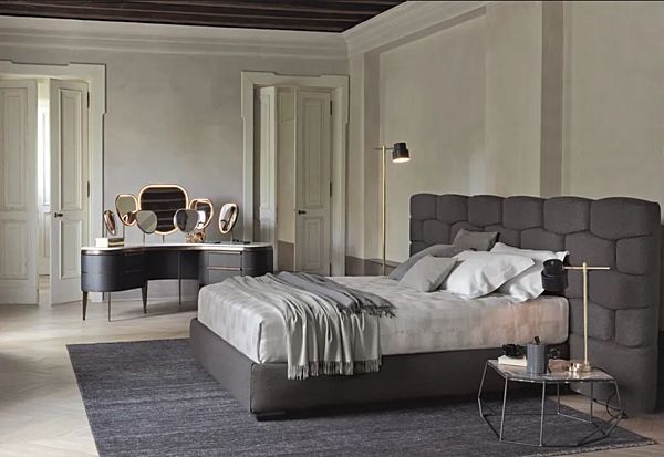 Doppelbett mit gepolsterter Rückenlehne Flou Majal Fabrik Flou aus Italien. Foto №7
