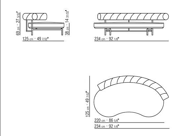 Kurviges Stoffgarten-Sofa Supermax Outdoor FLEXFORM Fabrik FLEXFORM aus Italien. Foto №9