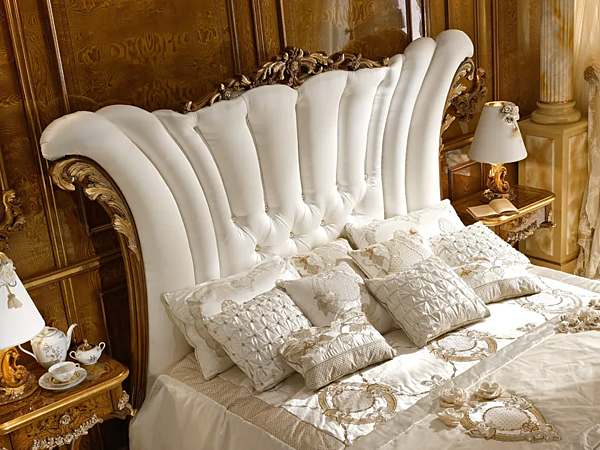 Doppeltbett mit gepolstertem Kopfteil aus Stoff A.R. Arredamenti Dolcevita Fabrik A.R.ARREDAMENTI SRL aus Italien. Foto №3