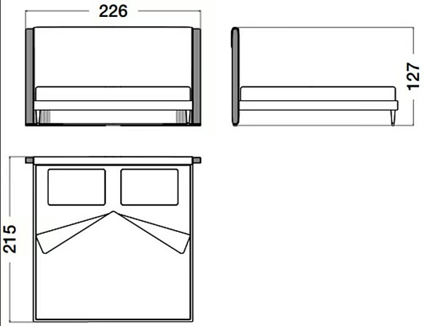 Doppelbett mit gepolstertem Kopfteil aus Cocoon-Stoff CPRN HOMOOD C303, C304, C305 Fabrik CPRN HOMOOD aus Italien. Foto №4