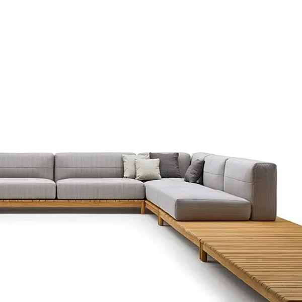 Ecksofa aus Stoff für den Garten mit weicher Rückenlehne VARASCHIN Barcode Fabrik VARASCHIN aus Italien. Foto №5