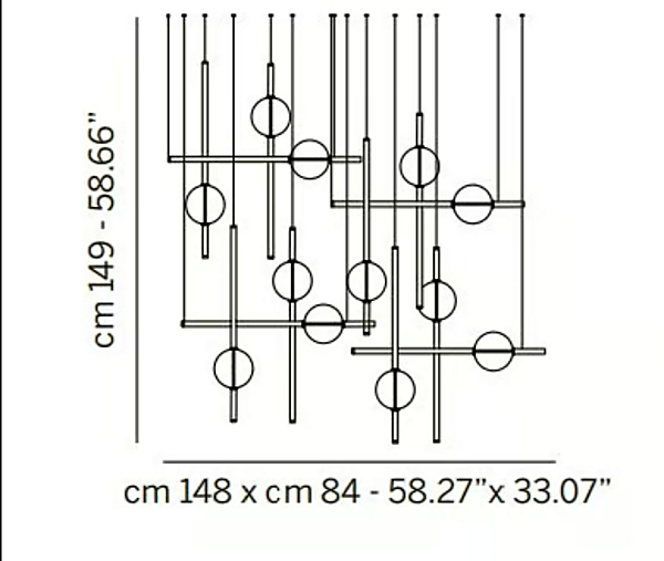 LED Pendelleuchte aus Pyrex Mikado S12 Euroluce Lampadari Fabrik EUROLUCE LAMPADARi aus Italien. Foto №2