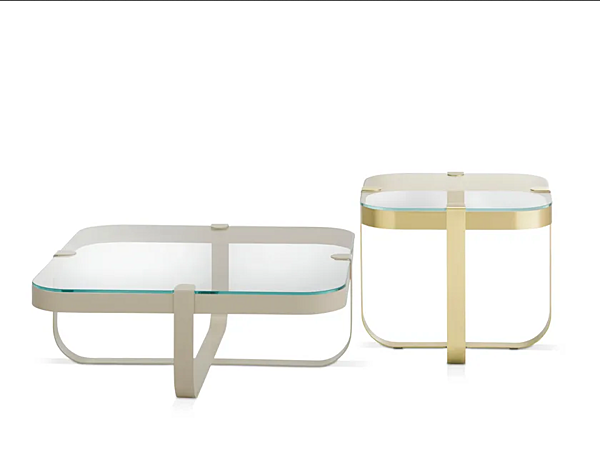 Kaffeetisch aus Glas und Eisen Saba Ring Fabrik SABA aus Italien. Foto №2