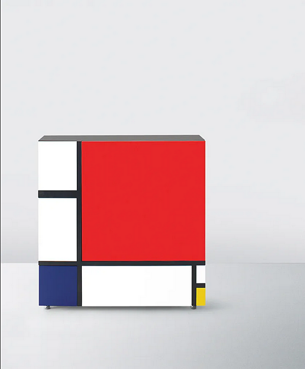 Hochschrank aus Holz mit geometrischem Design Cappellini Hommage an Mondrian Fabrik Cappellini aus Italien. Foto №3