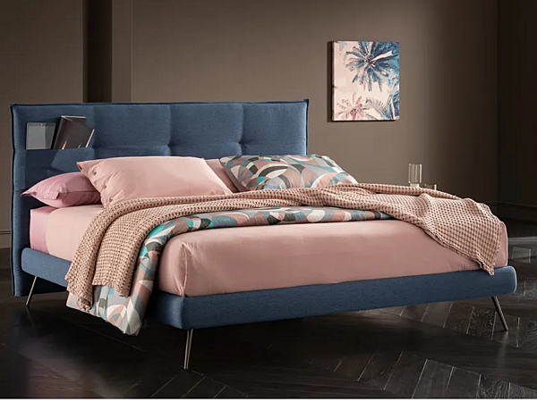 Doppeltbett mit gepolstertem Kopfteil aus Stoff Altrenotti Fabrik Altrenotti aus Italien. Foto №1