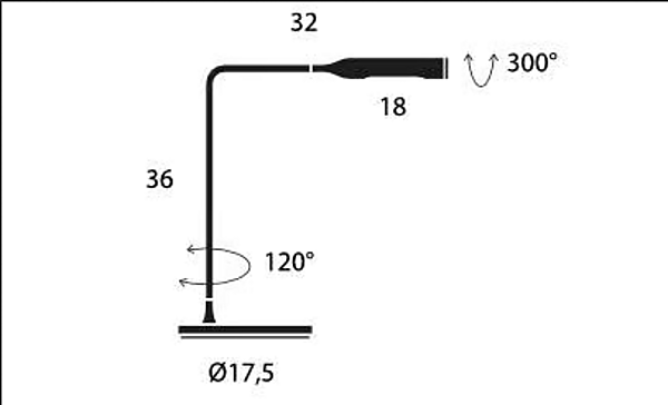 LED Tischlampe aus Aluminium mit schwenkbarem Kopf Lumina FLO 950 Fabrik Lumina aus Italien. Foto №12