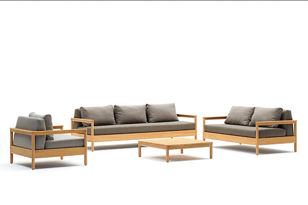 3-Sitzer Teak Garten Sofa Bali VARASCHIN 2383, 2383A Fabrik VARASCHIN aus Italien. Foto №4