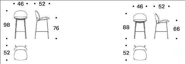 Hochstoffhocker mit Rückenlehne Ola Saba Fabrik SABA aus Italien. Foto №3