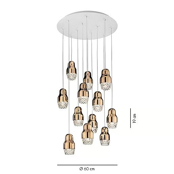 Pendelleuchte aus Glas und Aluminium LED AXOLIGHT Fedora Fabrik Axolight aus Italien. Foto №4