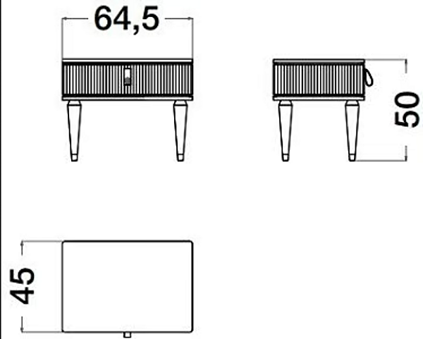 Holzfurnier Nachttisch mit Schubladen Cocoon CPRN HOMOOD C309 Fabrik CPRN HOMOOD aus Italien. Foto №5