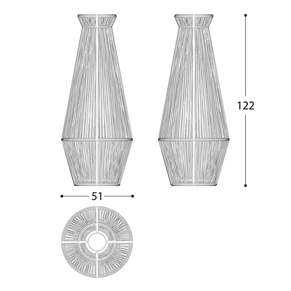 Stehlampe aus synthetischen Fasern mit LED und kabellos VARASCHIN CRICKET 14890, 14891 Fabrik VARASCHIN aus Italien. Foto №6