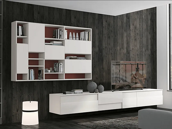 Wandmontierter Stauraum aus Holz LUBE CUCINE Creativa Living A Fabrik LUBE CUCINE aus Italien. Foto №1