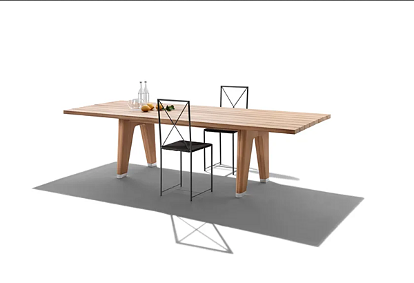 Rechteckiger Tisch aus massivem Holz für den Außenbereich FLEXFORM Monreale Fabrik FLEXFORM aus Italien. Foto №3