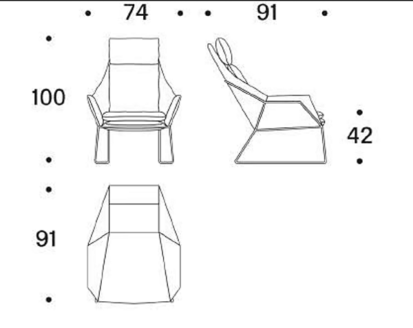 Hochlehner Sessel mit Stoffbezug Saba New York Fabrik SABA aus Italien. Foto №9