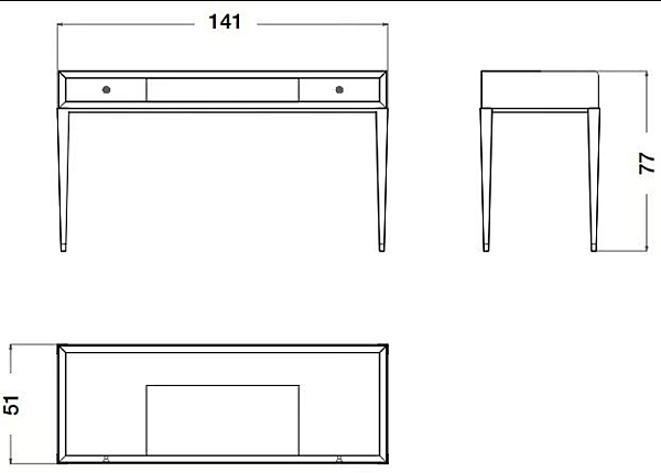 Holztisch mit Spiegel Eclipse CPRN HOMOOD E210 Fabrik CPRN HOMOOD aus Italien. Foto №2