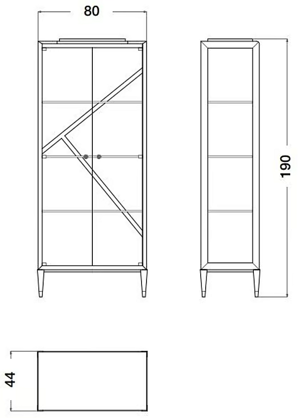 Vitrinenschrank aus Holz und Glas Eclipse CPRN HOMOOD E222 Fabrik CPRN HOMOOD aus Italien. Foto №4