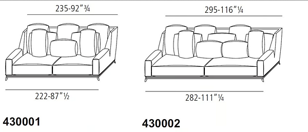 Dreisitziges Sofa aus Leder oder Stoff VIBIEFFE 430 Opera Fabrik VIBIEFFE aus Italien. Foto №7