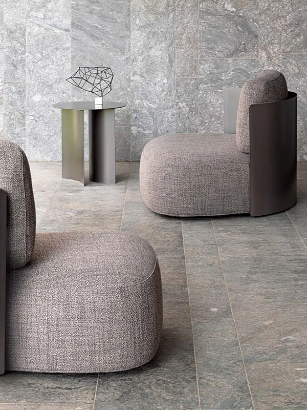 Gartenarmchair aus Stoff mit weicher Rückenlehne Pierre Shell Flou Fabrik Flou aus Italien. Foto №5