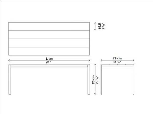 Rechteckiger Gartentisch aus Teakholz slatted Kristalia Fabrik Kristalia aus Italien. Foto №8