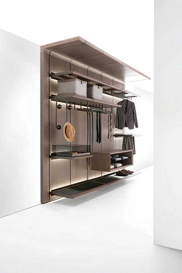 Sektionale Garderobe aus Esche mit integrierter Beleuchtung GIORGETTI REIWA Fabrik GIORGETTI aus Italien. Foto №14