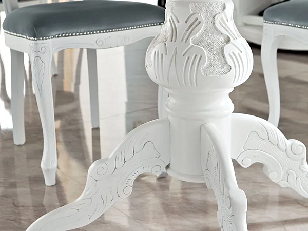 Erweiterbarer runder Tisch aus Holz Modenese Luxury Interiors 13145 Fabrik MODENESE GASTONE aus Italien. Foto №3