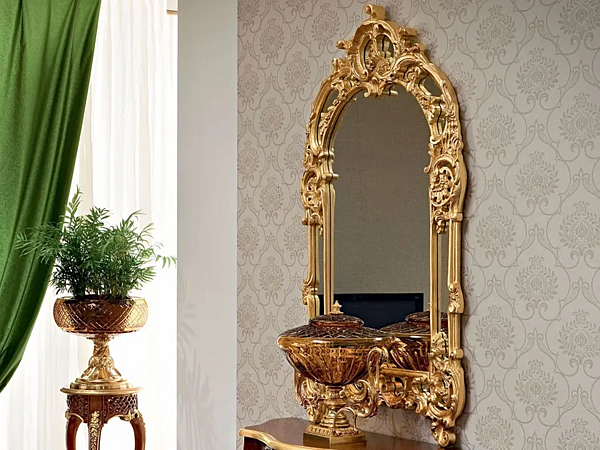 Wandmontierter gerahmter Spiegel aus Glas Modenese Luxury Interiors 13683 Fabrik MODENESE GASTONE aus Italien. Foto №1