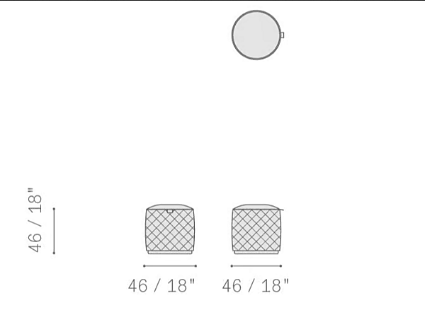 Runder Lederpouf Grant de Luxe POLTRONA FRAU Fabrik POLTRONA FRAU aus Italien. Foto №7