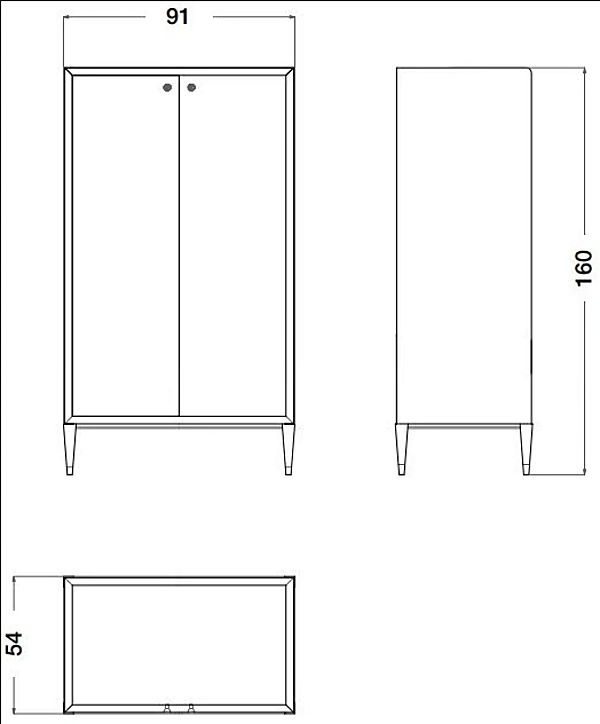 Holzfurnier Highboard mit Türen Eclipse CPRN HOMOOD E220 Fabrik CPRN HOMOOD aus Italien. Foto №2