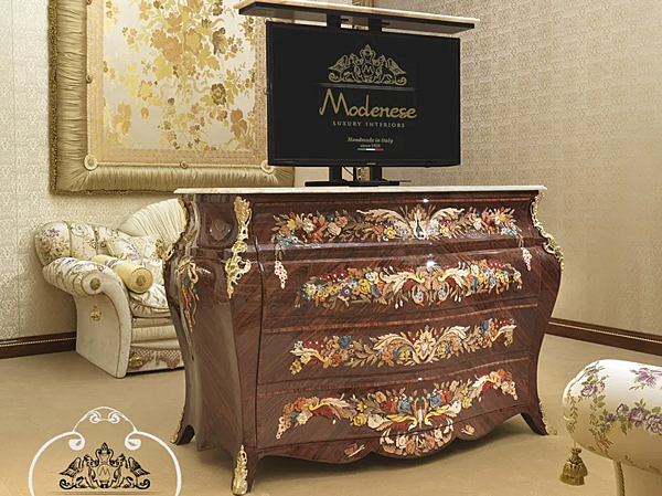 Retractable TV-Schrank aus Holz Modenese Luxury Interiors 15659 Fabrik MODENESE GASTONE aus Italien. Foto №1