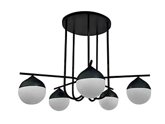 LED Pendelleuchte aus Glas und Eisen CORTEZARI Node 1463, 1466