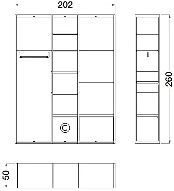 Metall Kleiderschrank Sesto Senso CPRN HOMOOD S512 Fabrik CPRN HOMOOD aus Italien. Foto №2