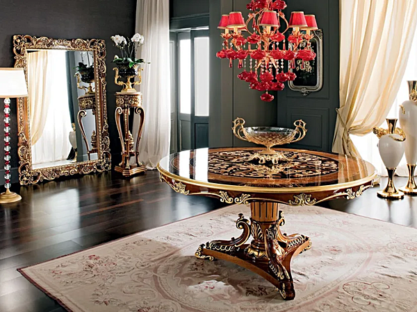 Runder Tisch aus Massivholz für das Wohnzimmer Modenese Luxury Interiors 12142 Fabrik MODENESE GASTONE aus Italien. Foto №3