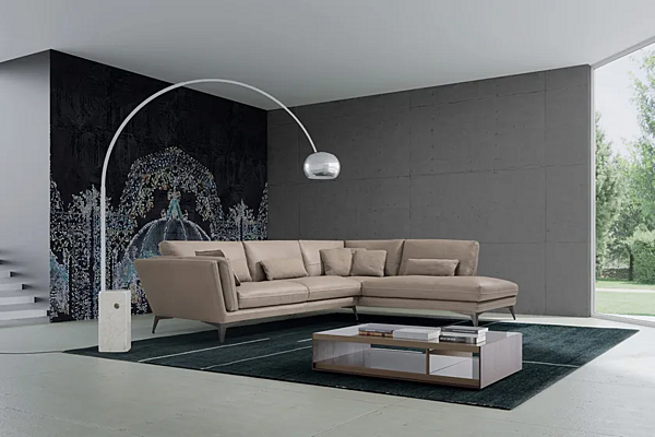 Ecksofa aus Leder mit Chaiselongue Marinelli Home Life M1079 Fabrik Marinelli Home aus Italien. Foto №2