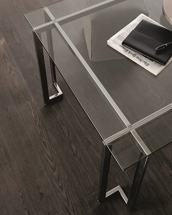 Quadratischer Tisch aus Glas und Edelstahl Gallotti&Radice LORD Fabrik Gallotti & Radice aus Italien. Foto №4