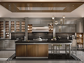 Küche mit Insel Essenza Numero 5 aus Holz Martini Interiors