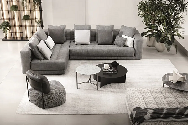 Ecksofa aus Stoff mit weicher Rückenlehne Flou Doze Fabrik Flou aus Italien. Foto №13