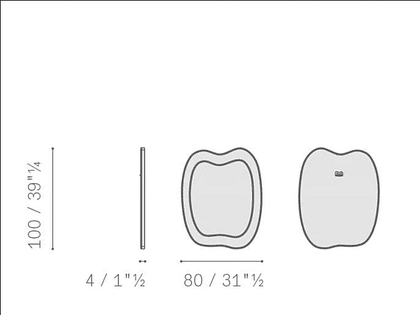 Wandspiegel mit Lederrahmen POLTRONA FRAU Squash Fabrik POLTRONA FRAU aus Italien. Foto №3