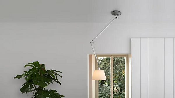 Dimmbare schwenkbare Pendelleuchte aus Aluminium Artemide Tolomeo Decentrata 0629000A Fabrik Artemide aus Italien. Foto №3