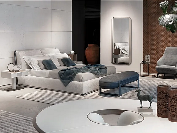 Rechteckiger Wandspiegel mit Lederrahmen GIORGETTI Shirley 93000 Fabrik GIORGETTI aus Italien. Foto №4