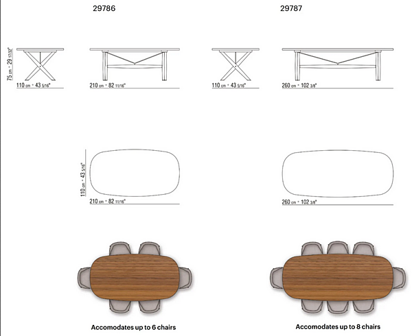 Ovaler Esstisch aus Holz Boma FLEXFORM 29786, 29787 Fabrik FLEXFORM aus Italien. Foto №3