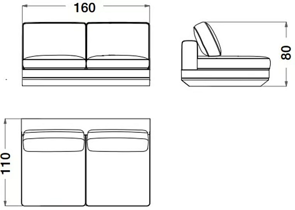 Ecksofa aus Stoff und Leder Dragonfly CPRN HOMOOD D653 + D654 + D655 + D657 + D659 Fabrik CPRN HOMOOD aus Italien. Foto №4