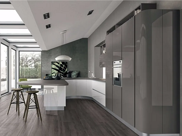 Einbauküche mit Insel Clover 01 LUBE CUCINE Fabrik LUBE CUCINE aus Italien. Foto №1