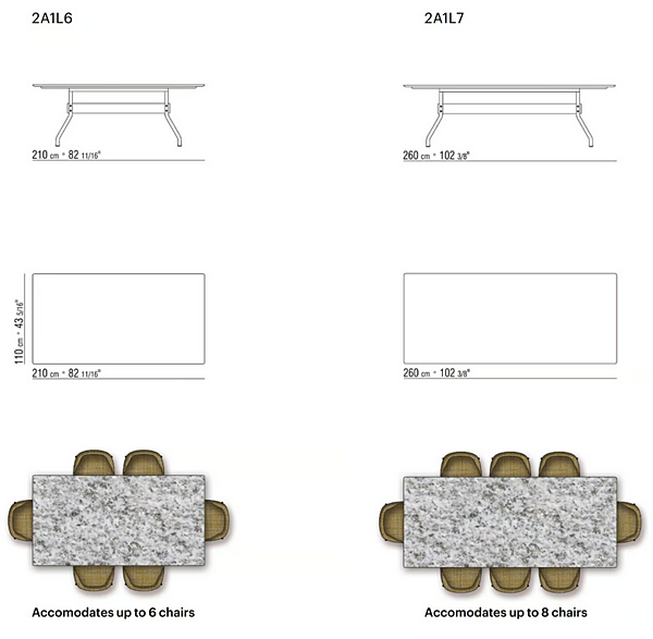 Gartentisch aus Edelstahl mit Steinplatte FLEXFORM ACADEMY 2A1L6, 2A1L7 Fabrik FLEXFORM aus Italien. Foto №3