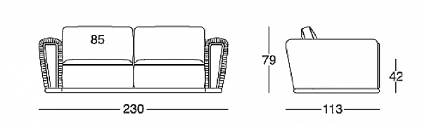 Sofa LONGHI (F. LLI LONGHI) W 550 Fabrik LONGHI (F.LLI LONGHI) aus Italien. Foto №8