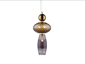 LED Pendelleuchte aus Borosilikatglas klein rauchbraun Euroluce Lampadari Harmony