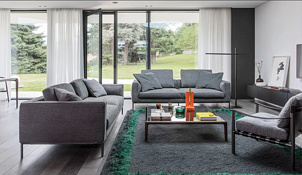 Ecksofa aus Stoff mit weicher Rückenlehne Flou Icon Fabrik Flou aus Italien. Foto №2