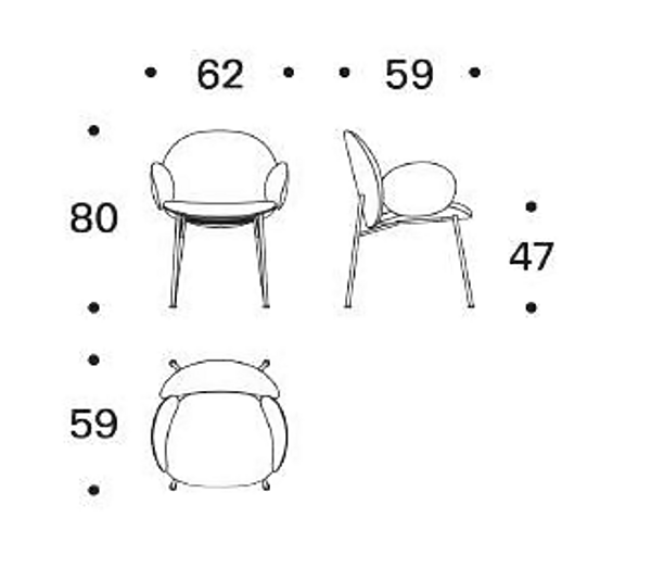 Polsterstuhl mit Armlehnen Ola Saba Fabrik SABA aus Italien. Foto №5