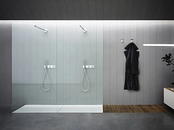 Walk-In Dusche aus Kristall flach D AGAPE Fabrik Agape aus Italien